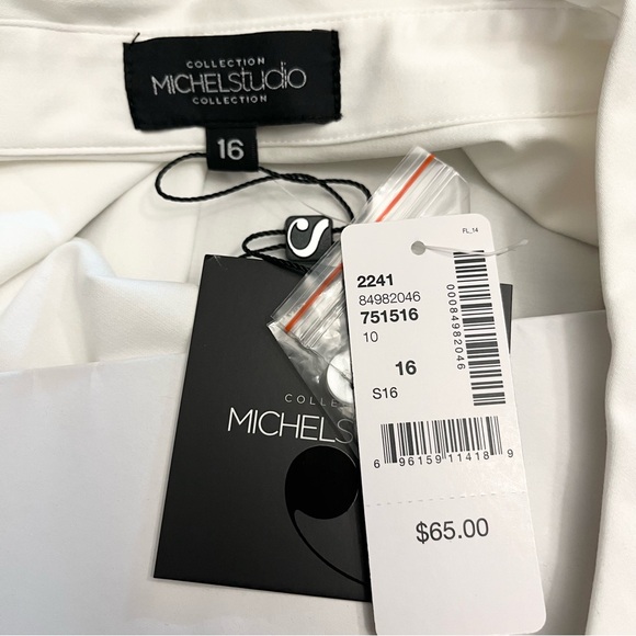 NWT-Michel Studio~Dress Shirt~Size 16~White - Picture 10 of 10